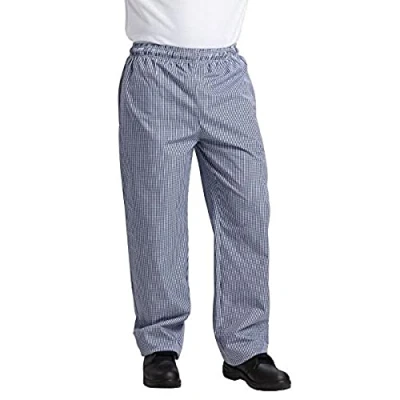 Image of Whites Chefs Apparel B311 XL Vegas Chef Trousers, X Large, Blue and White Check