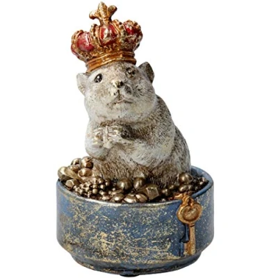 Image of Gisela Graham King Hamster on a Pot Resin Decoration 11 cm