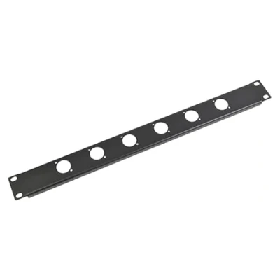 Image of 1U XLR Socket Panel D Type 6 Sockets