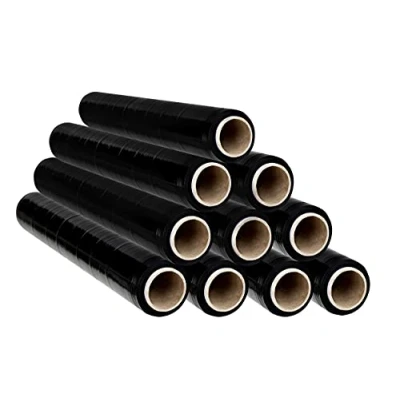 Image of OFITURIA Black Film for Packaging 50 cm x 200 Metres Length Manual Elastic Industrial Pack of 10