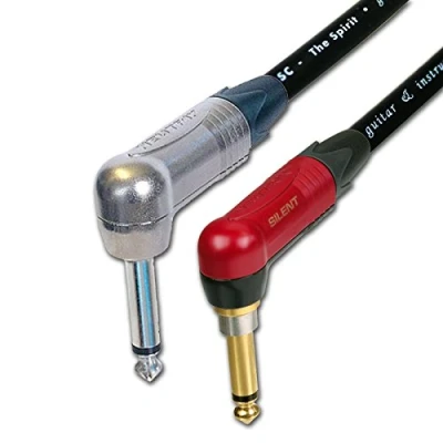 Image of Neutrik SILENT Guitar Jack to Lead. Low Noise Cable. Angled 1m 3m 6m 5m 10m (5m)
