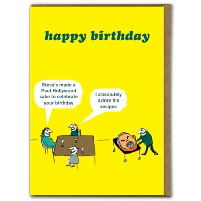 Image of Modern Toss Official Funny Birthday Card &#039;Paul Hollywood Cake&#039; Humour Cards Cheeky For Him Her Friends Mates Sold by Brainbox Candy