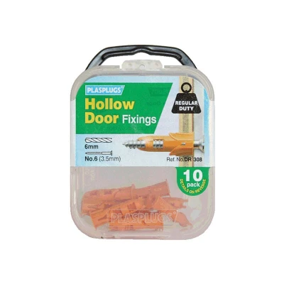 Image of Plasplugs DR 308 Hollow Door Fixings (10) PLADR308