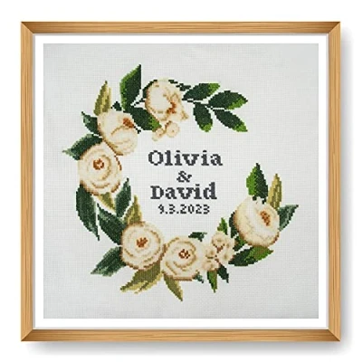 Image of Trimits Large Cross Stitch Kits Counted Embroidery Needlework for Adults Beginners Kids, Christmas Gifts Wall Art (Frame Not Included), 11 Count, Celebration