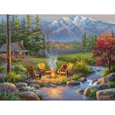Image of Ravensburger 16445 Riverside Kingdom 750 Piece Large Pieces Jigsaw Puzzle for Adults Every is Unique, Softclick Technology Means Fit Together Perfectly