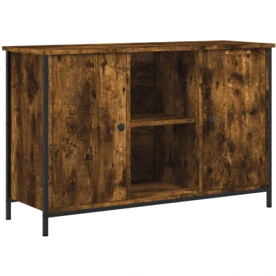 Image of vidaXL TV Cabinet Smoked Oak 100x35x65 cm Engineered Wood