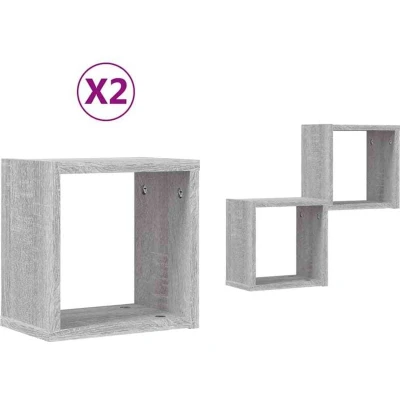 Image of vidaXL Floating Shelves Grey Sonoma Engineered wood Medium Wall mounting