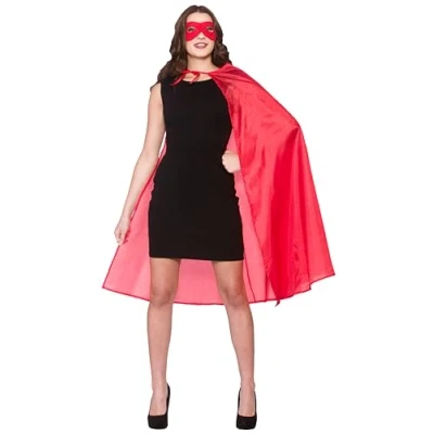 Image of Wicked Costumes Adult Superhero Cape &amp; Mask Red One Size