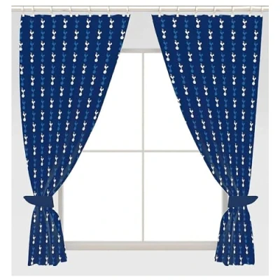 Image of Tottenham Hotspur FC Official Repeat Football Crest Curtains (Single) (Blue)