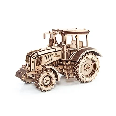 Image of EWA Eco Wood Art 3D wooden puzzle for teenagers and adults TRACTOR BELARUS 2022 DIY kit, self assembly, no glue required 342 pieces