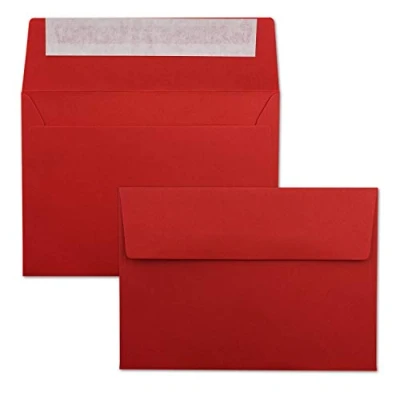 Image of Neuser Colourful, self Adhesive C6 envelopes, 162 mm x 114 50 Umschläge red