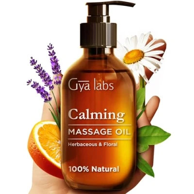 Image of Gya Labs Calming Massage Oil for Sore Muscles Spa Quality Muscle Warming &amp; Body Men Women 100% Natural (200 ml)