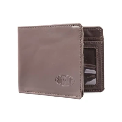 Image of Big Skinny Men&#039;s Slimline Leather Bi Fold Slim Wallet, Holds Up to 25 Cards, Brown
