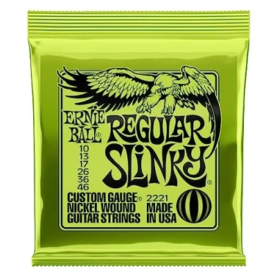 Image of Ernie Ball Regular Slinky Nickel Wound Electric Guitar Strings 10 46 Gauge