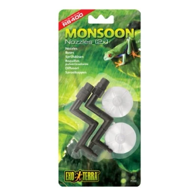 Image of Exo Terra PT2501 0015561225014 Nozzles Replacement for Monsoon RS400 High Pressure Rainfall System, 2 Pack, Multi, 4 Piece Set