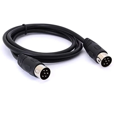 Image of DIN 6 PIN Cable Male to 6pin MIDI Adapter for Synthesizer Microphone Keyboard Instrument and Home Music Studio (1 Meter)