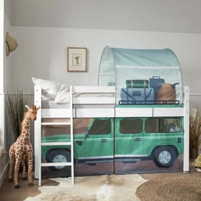 Image of Noa and Nani Moro Cabin Bed Midsleeper with Safari Overland Off Road Package in Classic White