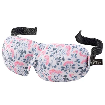 Image of Bucky 40 Blinks No Pressure Printed Eye Mask for Travel &amp; Sleep, Pink Arabella, One Size, 1 Count (Pack of 1), Sleep