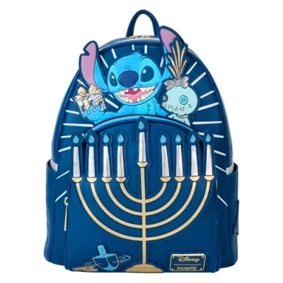 Image of Loungefly Disney Lilo &amp; Stitch Light Up Menorah Mini Backpack