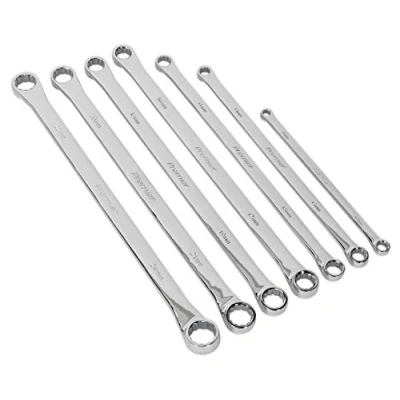 Image of Sealey Premier Double End Ring Spanner Set 7pc Extra Long Metric