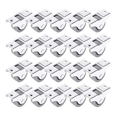 Image of (Pack of 20) 25 mm Small Wheel Castors Rubber Casters for Furniture Non Swivel Wheels Plastic Appliance &amp; Equipment Set (20)
