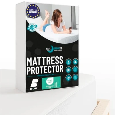 Image of Waterproof Mattress Protector 80 x 200 cm by Dreamzie (Made in EU and OEKO TEX) 28cm Deep (2ft 7,5&quot; 6ft 6&quot;)