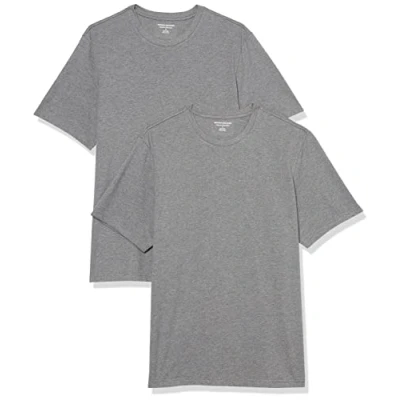 Image of Amazon Essentials Men&#039;s T Shirt Regular Fit Short Sleeve Crewneck, Pack of 2, Grey Heather, XXL Plus Tall