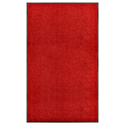 Image of vidaXL Indoor/Outdoor Doormat, Anti Slip and Machine Washable, Red 100% Polyamide Fabric with Non PVC Backing
