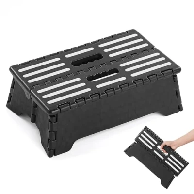 Image of wefaner Portable Folding Step The Lightweight Stool is Sturdy Enough to Support Adults and Safe for Kids. Opens Easy with One Flip. Great Kitchen, Bathroom, Bedroom, Kids or