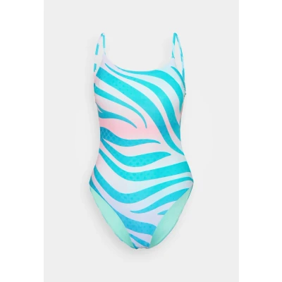 Image of Arena Womens Water Prints Swimsuit Swimsuit, Women&#039;s, Size: XS, Turquoise/pink