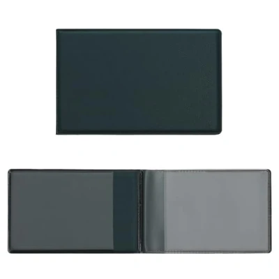 Image of kwmobile Synthetic Leather ID Card Holder Folding Wallet for Credit, Personal Identification and Driver&#039;s License Petrol