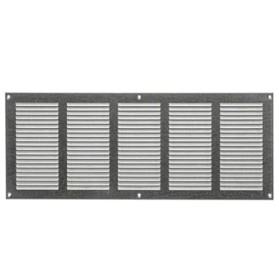 Image of Steinberg14 Galvanised Steel 500x200mm Metal Air Vent Grille Cover with Insect Mesh 20x8 inch Ventilation