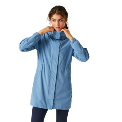 Image of Regatta Womens Waterproof Jacket Sagano Full Zip Coat, Coronet Blue(White), 12 EU