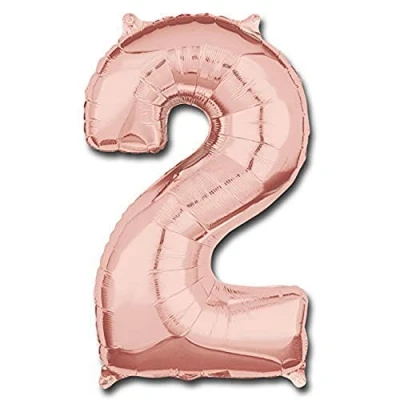 Image of Amscan 3659501 Mid Size Number 2 Rose Gold
