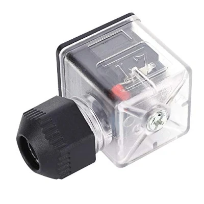 Image of 5pcs Electrical Plug Voltage Universal Industrial Electric Coupler Transparent Led Indicator for Water Pressure Solenoid Valve Coil (12V)