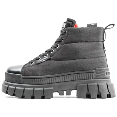 Image of Palladium Women&#039;s Revolt Boot Overcush Sneaker, Black, 4 UK