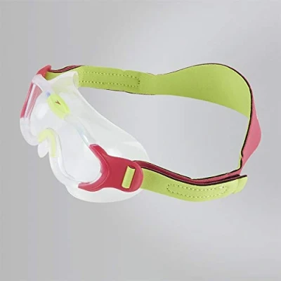 Image of Speedo Infant Biofuse Sea Squad Mask Swimming Goggles UV Protection Anti Fog Adjustable Fit Vibrant Colours, Clear/Pink, One Size