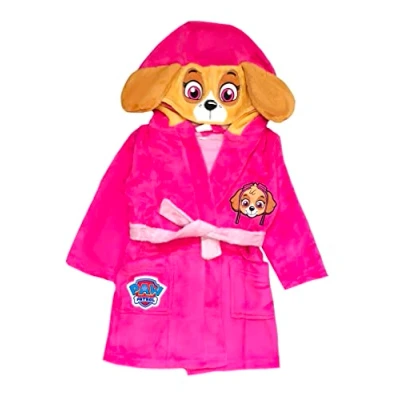 Image of Paw Patrol Girls Skye Hooded Bathrobe, Dressing Gown, Pink, Age 18 24 Months
