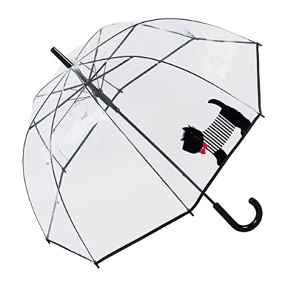 Image of Susino Scottie Dog Dome Umbrella Stick, 85 cm, Black &amp; Red