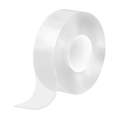 Image of XHNFCU 5 m Nano Double Sided Adhesive Tape Clear Heavy Duty Reusable Multipurpose Mounting Traceless Strong Sticky for Photos Wall, Carpet, Party