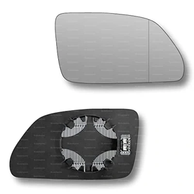 Image of Less4spares Replacement Wing Mirror Glass Right Compatible with VW Polo 2005 2009 CLIP ON Driver Off side Heated Blind Spot
