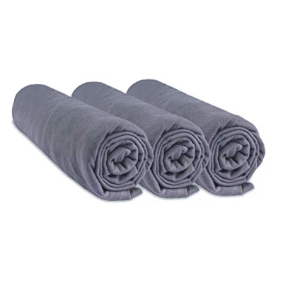 Image of Set of 3 Fitted Sheets for Moses Basket, Cot, Umbrella, 100% Cotton, Stretchy, Soft and Breathable, Easy Dort, Oeko Tex Label (Grey, 32 x 72 cm)