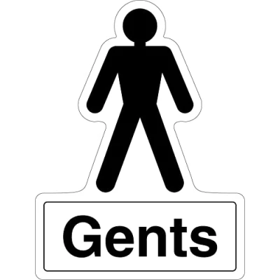 Image of V Safety Shaped Sign Gents Toilets 150X200 1MM Rigid Plastic