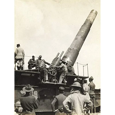 Image of War WWI France 400mm Railway Howitzer Artillery Photo Unframed Wall Art Print Poster Home Decor Premium