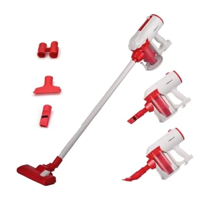 Image of Belaco Corded Upright vacuum cleaner 600W white &amp; red 3 in 1 Stick handheld bagless HEPA and Multi cyclonic function portable light weight