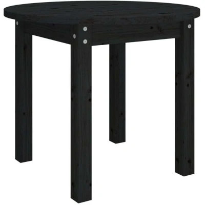 Image of vidaXL Coffee Table Black Ø 55x45 cm Solid Wood Pine
