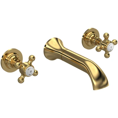 Image of Hudson Reed Topaz Brass Wall Mounted Basin Mixer