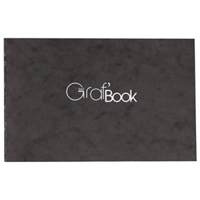 Image of Clairefontaine Ref 975803C Graf Book 360 Raw Binding (100 Sheets) 11 x 17cm in Size, 100gsm Paper, Acid Free, pH Neutral, Landscape Orientation Black Cover