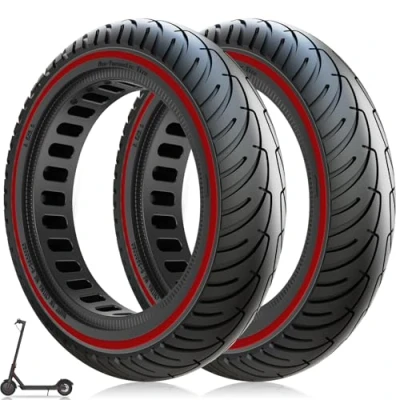 Image of Amitor 8.5 Inch E Scooter Solid Tyres, Pack of 2, 8 1/2 x2 Rubber Puncture Proof Explosion Electric Replacement Wheels Front/Rear for Xiaomi M365/Pro/Pro2/1S/Gotrax Gxl