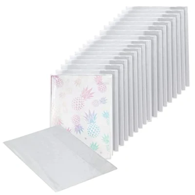 Image of EXERZ A4 Exercise Book Cover 20pk Clear Water Resistant Slip On Protective Jackets for Notebook, PVC Sleeve (A4 x 20)